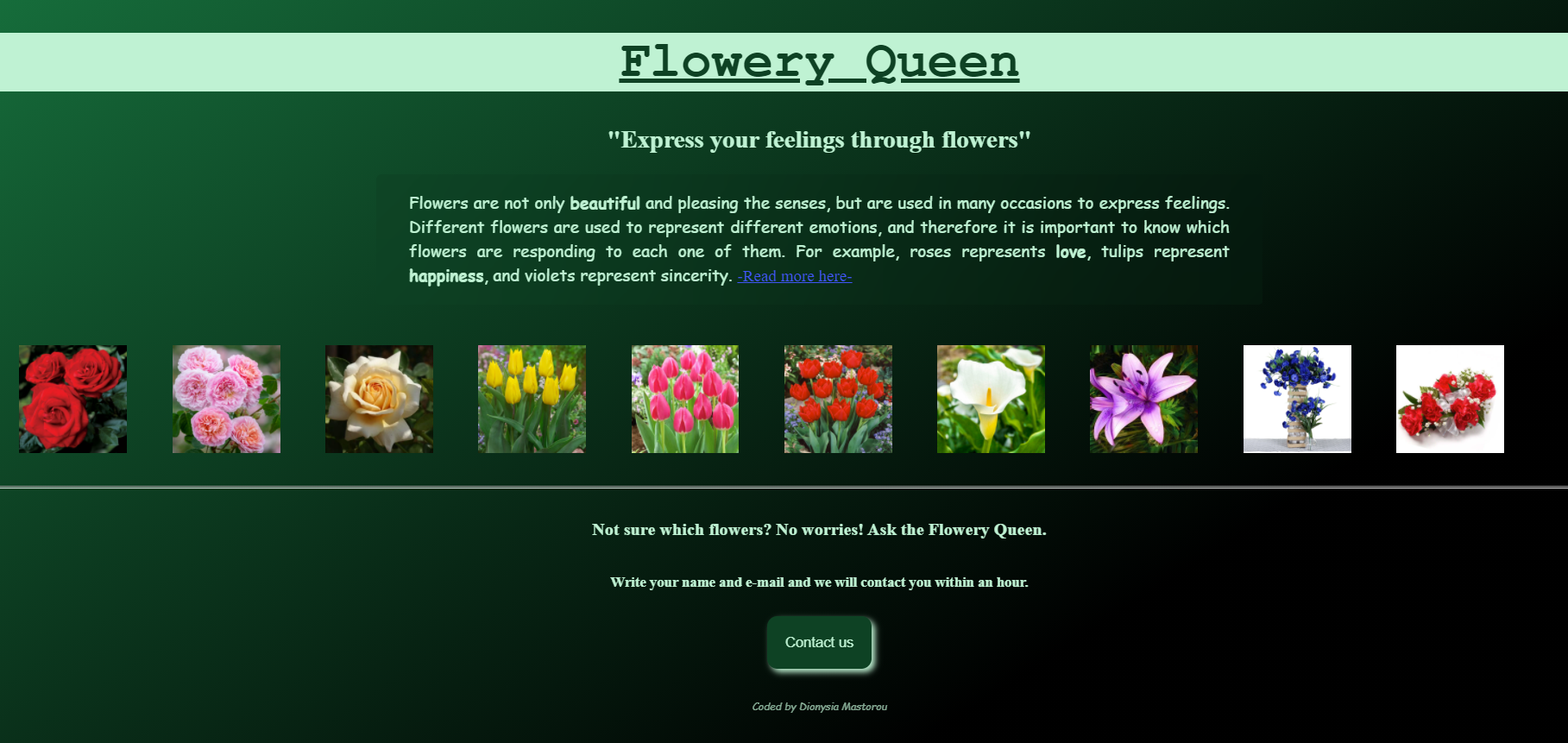 flowery-queen webpage